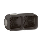 Підрозетник навісний подвійний з мембранним вводом - антрацит, НОВИЙ PLEXO 55