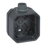 Поверхнева монтажна коробка одинарна з кабелевим вводом PG20 - антрацит, НОВИЙ PLEXO 55