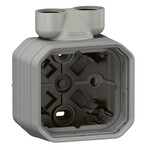 Поверхнева монтажна коробка одинарна з кабелевим вводом ISO20 - сіра, НОВИЙ PLEXO 55