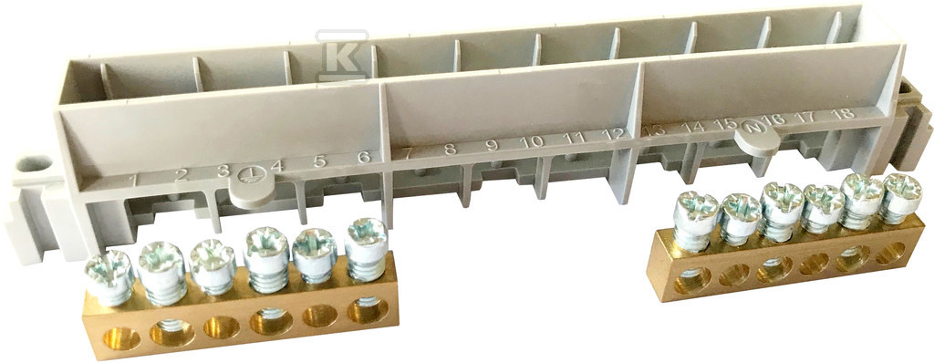 N + PE terminal blocks for 8-module - 134811