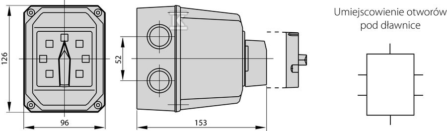 Cam switch 16A, Disconnector 0-1 (2 - - ŁK16R-1.828\OB3