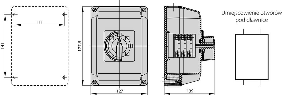 40A cam switch, L-0-P reversing switch, - ŁK40-3.8368\OB4Z