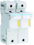 Podstawa bezpiecznikowa modułowa 2P do wkładki bezpiecznikowej cylindrycznej L58 22x58 mm 125A 690VAC