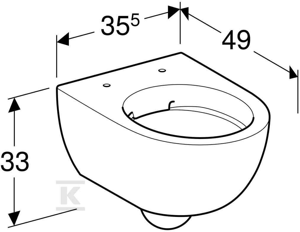 Miska wisząca WC ustępowa Nova Pro - M33128000