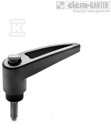 Adjustable handle, threaded pin made of - MRT.80-SST-P-M10X30-C1