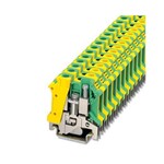Zacisk przewodu ochronnego PE, śrubowy, 2-przyłączowy, 10 mm2, szyna NS 35, zielono-żółty