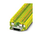 Zacisk przewodu ochronnego, ilość przyłączy: 3, rodzaj przyłącza: zaciski Push-in, Przekrój znamionowy: 4 mm2, przekrój: 0,2 mm2 - 6 mm2, rodzaj montażu: NS 35/7,5, NS 35/15, kolor: zielono-żółty