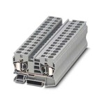 Złączka przelotowa sprężynowa, 2-przyłączowa, 10 mm2, 57 A, 1000 V, szyna NS 35, szara
