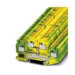 Złącze dwupoziomowe przewodu ochronnego, rodzaj przyłącza: zaciski Push-in, 1. i 2-poziomowe, Przekrój znamionowy: 4 mm2, przekrój: 0,2 mm2 - 6 mm2, rodzaj montażu: NS 35/7,5, NS 35/15, kolor: zielono-żółty