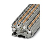 Złączka dwupoziomowa, Napięcie robocze określane jest przez wersję wskaźnika świetlnego. Parametry LA 110 ... 250 V AC/DC, 0,1 mA ... 0,5 mA., napięcie znamionowe: 500 V, prąd znamionowy: 20 A, 1. i 2-poziomowe, rodzaj przyłącza: zaciski Push-in, Przekrój znamionowy: 2,5 mm2, przekrój: 0,14 mm2 - 4 mm2, montaż: NS 35/7,5, NS 35/15, kolor: szary