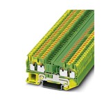 Zacisk przewodu ochronnego, ilość przyłączy: 4, rodzaj przyłącza: zaciski Push-in, Przekrój znamionowy: 2,5 mm2, przekrój: 0,14 mm2 - 4 mm2, rodzaj montażu: NS 35/7,5, NS 35/15, kolor: zielono-żółty