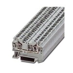 Złączka przelotowa sprężynowa, 2-przyłączowa, 4 mm2, 32 A, 800 V, szyna NS 35, szara