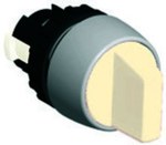 Привід 3-позиційний поворотний білий з самоповерненням з правого та лівого боку, нікельоване кільце ST22-P3CC.B.