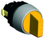 Привід повний 3-позиційний жовтий з самоповерненням з правого боку, нікельоване кільце ST22-P3C.G.