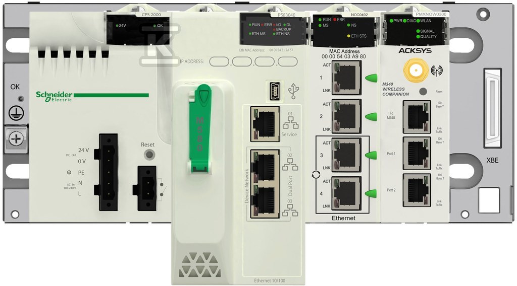 Moduł rozszerzający płyty backplane, 2 - BMXXBE1000