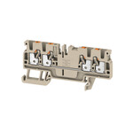 Blok zacisku przelotowego, PUSH IN, Ciemnobeżowy, 2.5 mm2, 24 A, 800 V, liczba przyłączeń: 4, A4C 2.5
