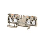 Blok zacisku przelotowego, PUSH IN, Ciemnobeżowy, 4 mm2, 32 A, 800 V, liczba przyłączeń: 4, A4C 4