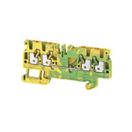 Zacisk PE, PUSH IN, zielony / żółty, 2.5 mm2, 800 V, liczba przyłączeń: 4, liczba poziomów: 1, TS 35, V-0, Wemid, A4C 2.5 PE