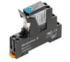 Moduł przekaźnikowy, 12 V DC, Zielona dioda LED, 2 zestyk przełączny (AgSnO), 250 V AC, 5 A, złącze śrubowe, DRIKIT 12VDC 2CO LD/PB