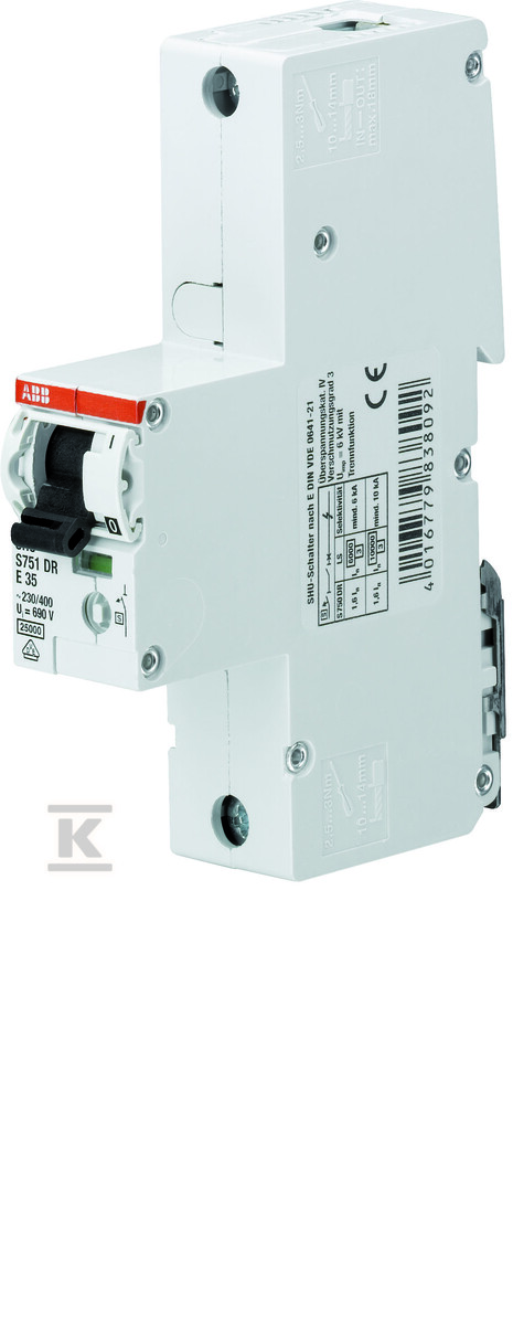 Wyłącznik nadmiarowo-prądowy, 1P, - 2CDH781001R0202