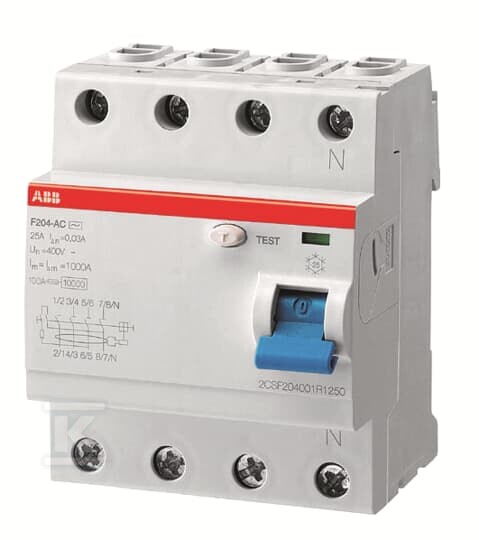 Wyłącznik różnicowo-prądowy, 4P, A, - 2CSF204101R2950