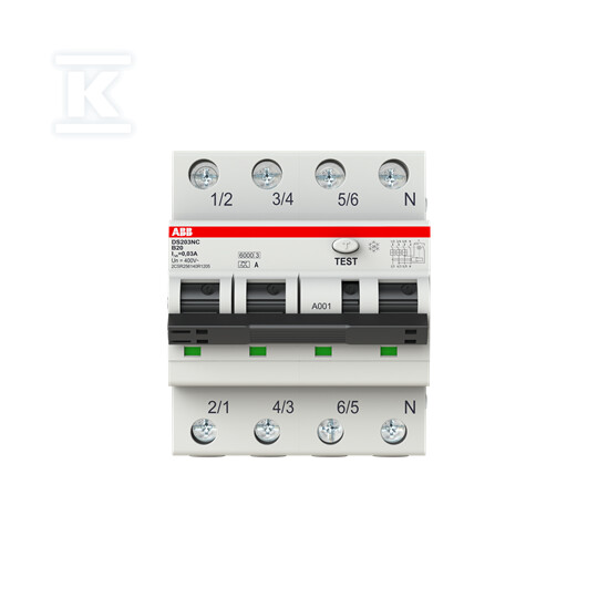 Wyłącznik różnicowo-nadprądowy, 3P+N, - 2CSR256140R1205
