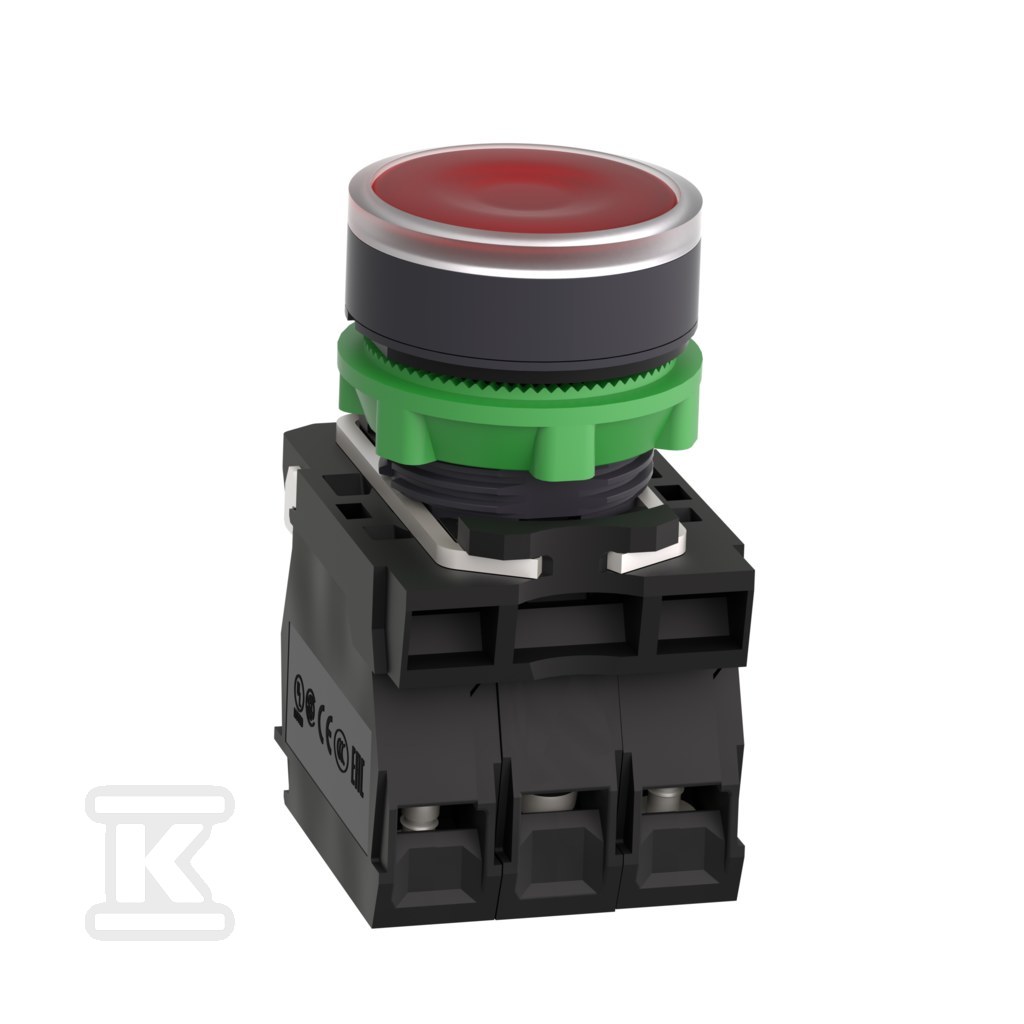 Przycisk płaski czerwony LED 110/120V - XB5AW34G5
