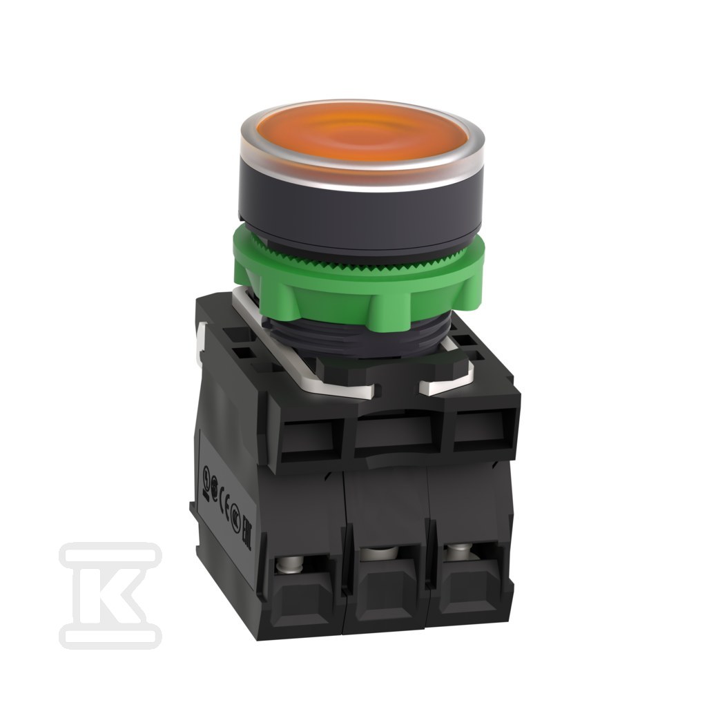 Botão plano laranja LED 24V Harmony XB5 - XB5AW35B5