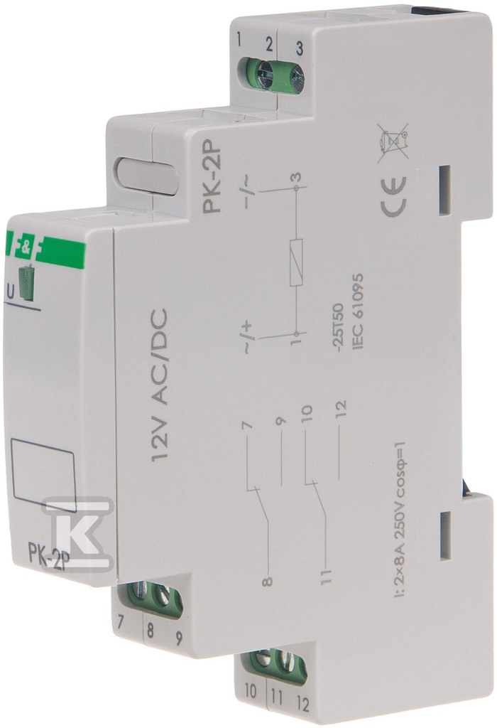 Releu electromagnetic PK-2P 12V AC/DC, - PK-2P-12V