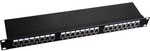 Patch panel 1U/19 palců STP stíněný 24 portů kat. 6 LSA konektory montážní police Q-LANTEC