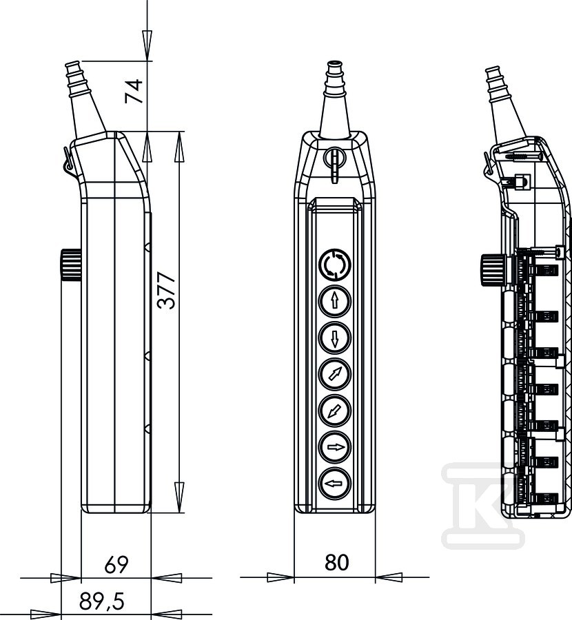 Кран-касета з кнопкою безпеки 1НЗ, - PKS-8\W01