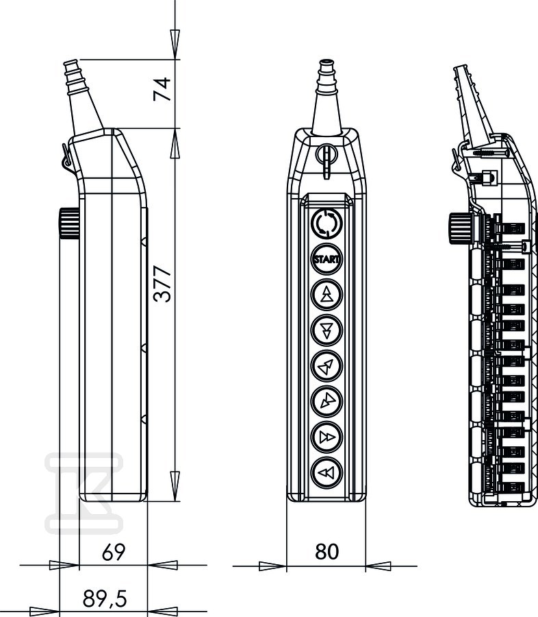 Кран-касета з кнопкою безпеки 1NC, з - PKS-8\W08