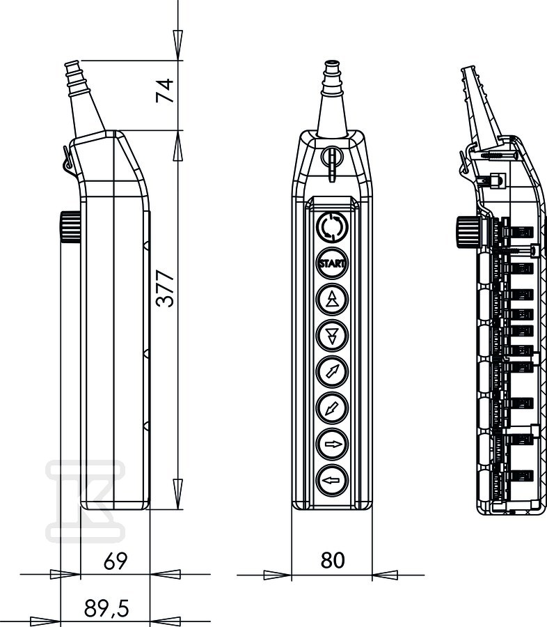 Кран-касета з кнопкою безпеки 1NC, з - PKS-8\W09