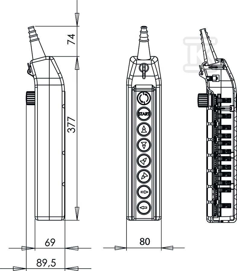 Кран-касета з кнопкою безпеки 1NC, з - PKS-8\W10