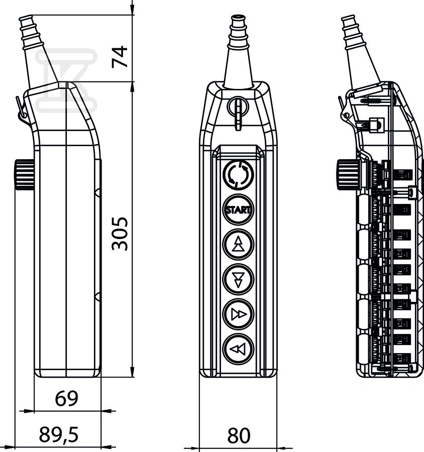 Кран-касета з кнопкою безпеки 1NC, з - PKS-6\W07