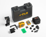 Laser level - cross and point laser, green beam color, included with batteries, range 30m