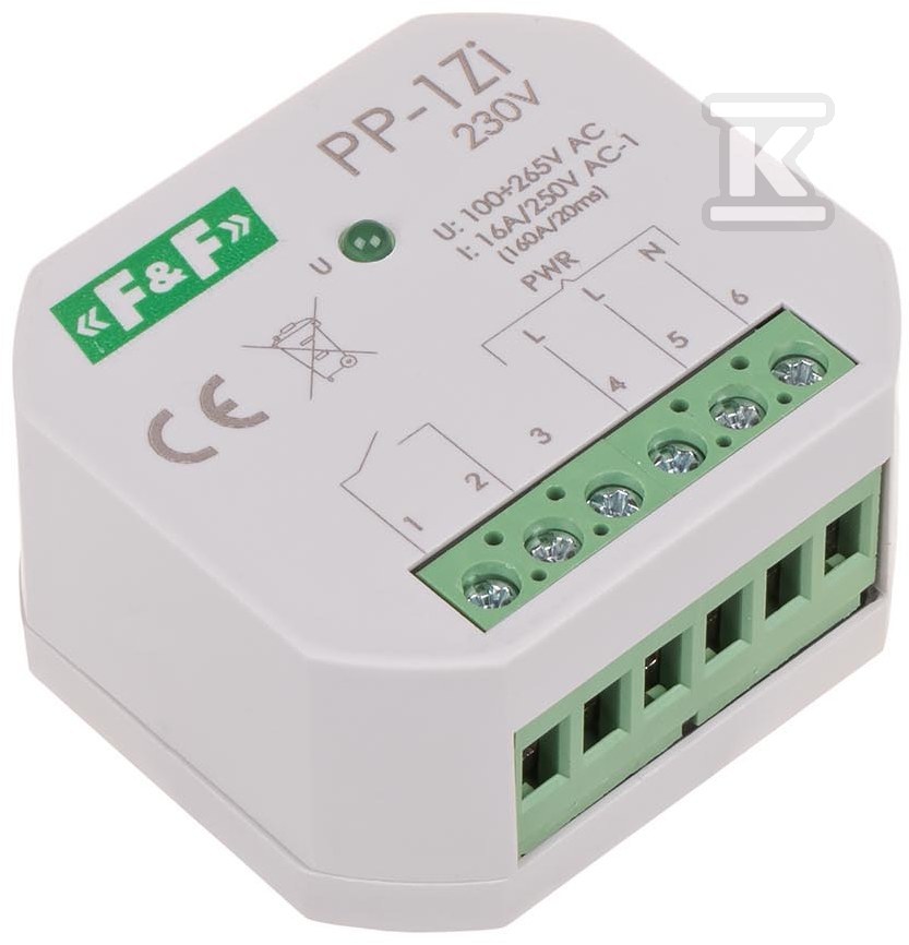 Electromagnetic relay, 1NO 16A, flush - PP-1ZI-230V