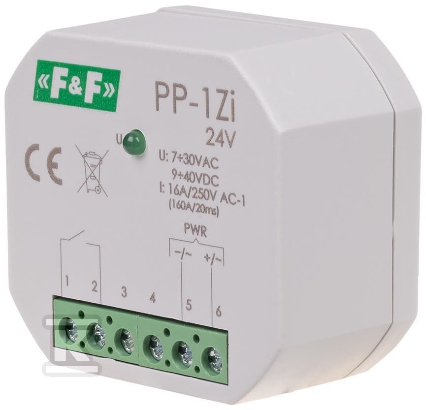 Electromagnetic relay, 1NO 16A, - PP-1ZI-24V