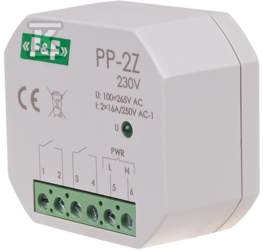 Реле електромагнітне, 2NO 16A, - PP-2Z-230V