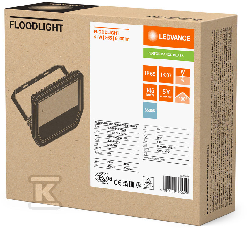 Прожектор Floodlight 50 P 41W 6KLM 865 - 4099854306020