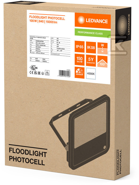 Прожектор Floodlight 150 PCELL P 100W - 4099854307003