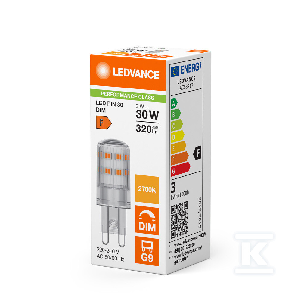 Żarówka LED PIN G9 DIM P 3W 827 Clear - 4099854248788