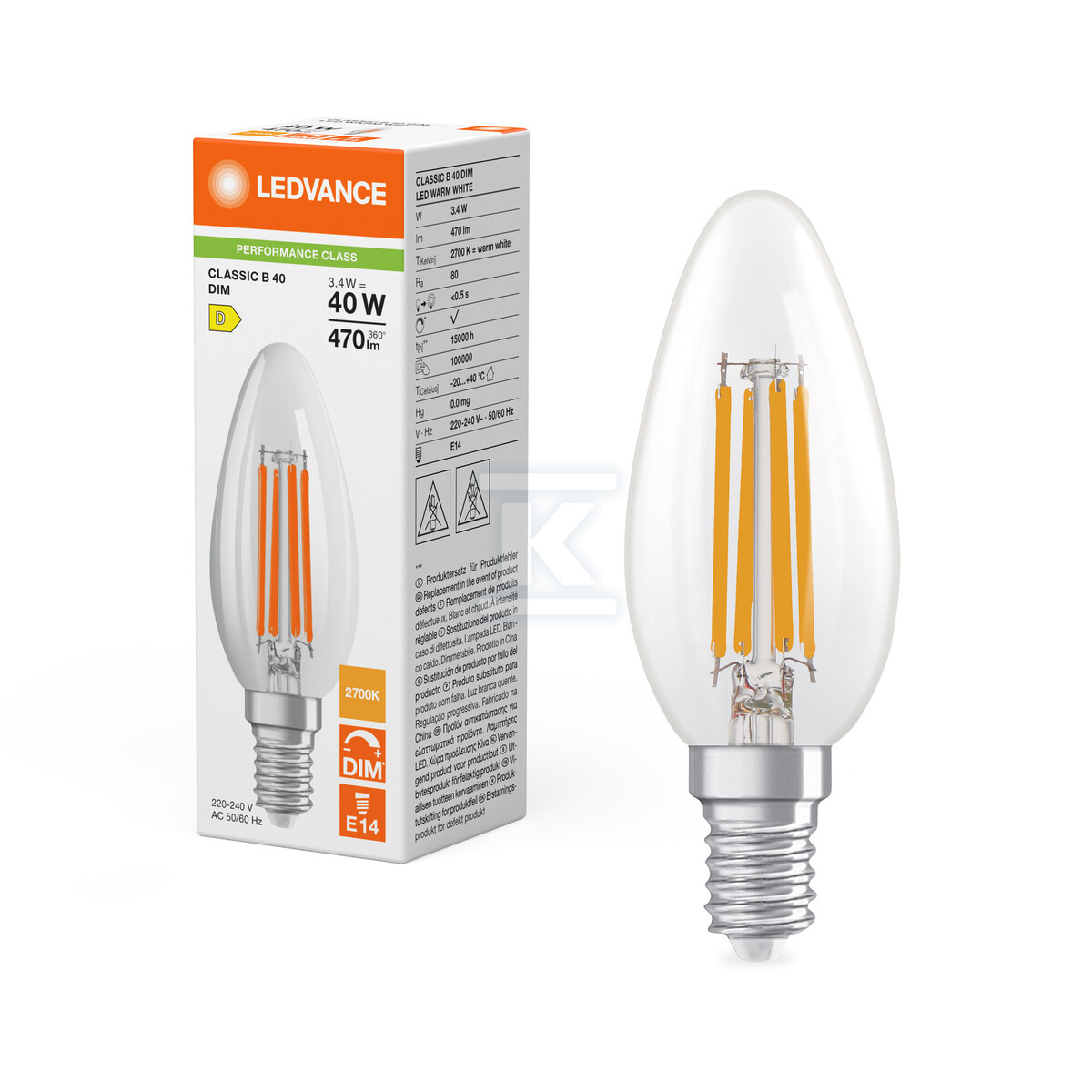 СВІТЛОДІОДНА лампа CLASSIC B DIM P 3.4W - 4099854439049