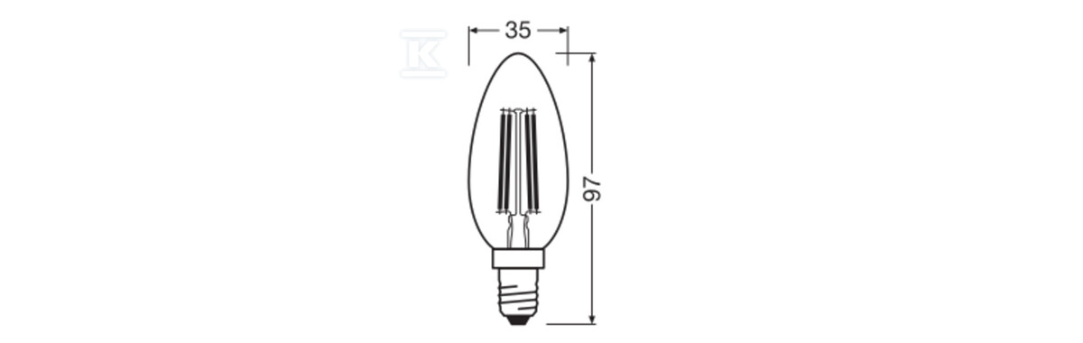 СВІТЛОДІОДНА лампа CLASSIC B DIM P 3.4W - 4099854439049