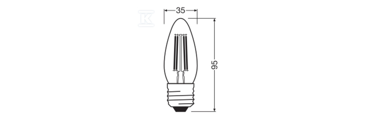 СВІТЛОДІОДНА лампа CLASSIC B DIM P 3.4W - 4099854439001