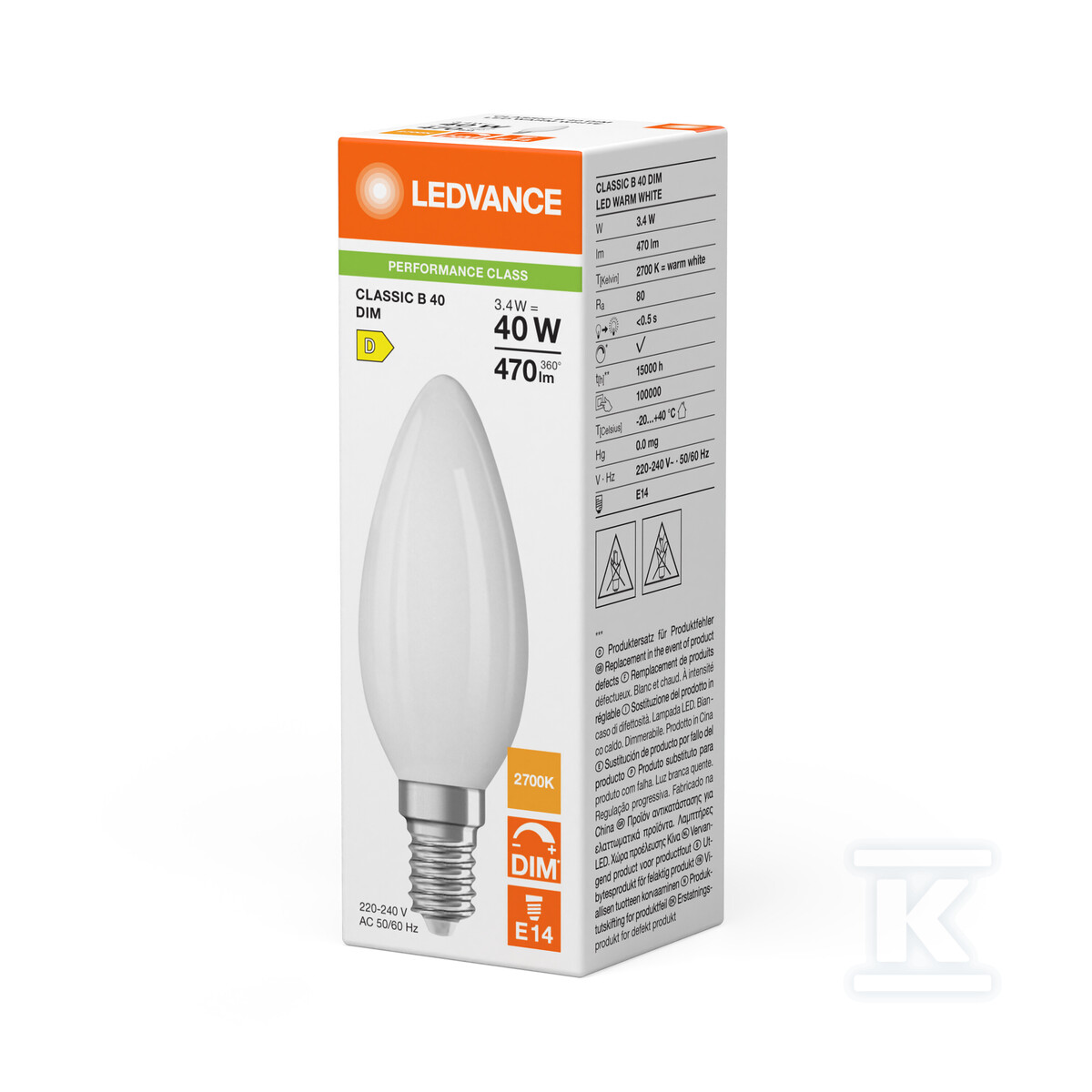 СВІТЛОДІОДНА лампа CLASSIC B DIM P 3.4W - 4099854439063