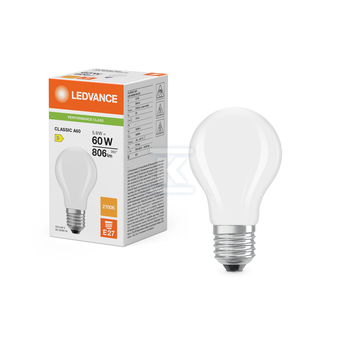 Світлодіодна лампа CLASSIC A P 5.9W 827 - 4099854465932