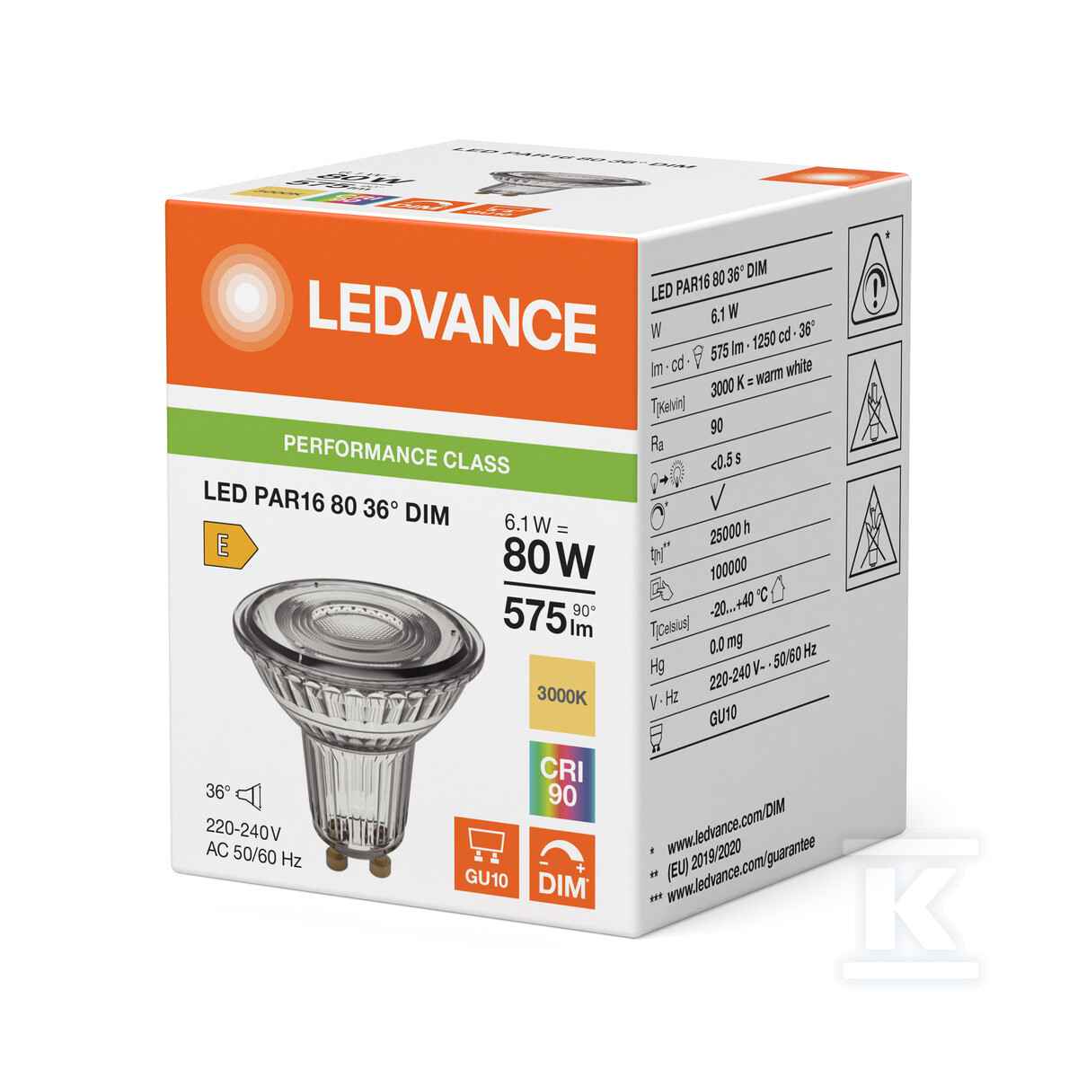 Żarówka LED PAR16 DIM P 6.1W 930 GU10 - 4099854456299