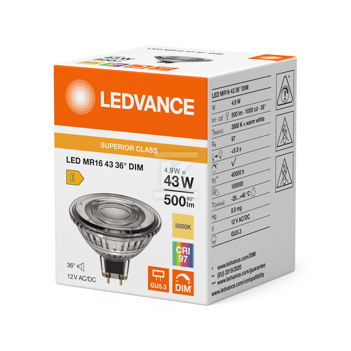 Żarówka LED MR16 DIM S 4.9W 930 GU5.3 - 4099854456176