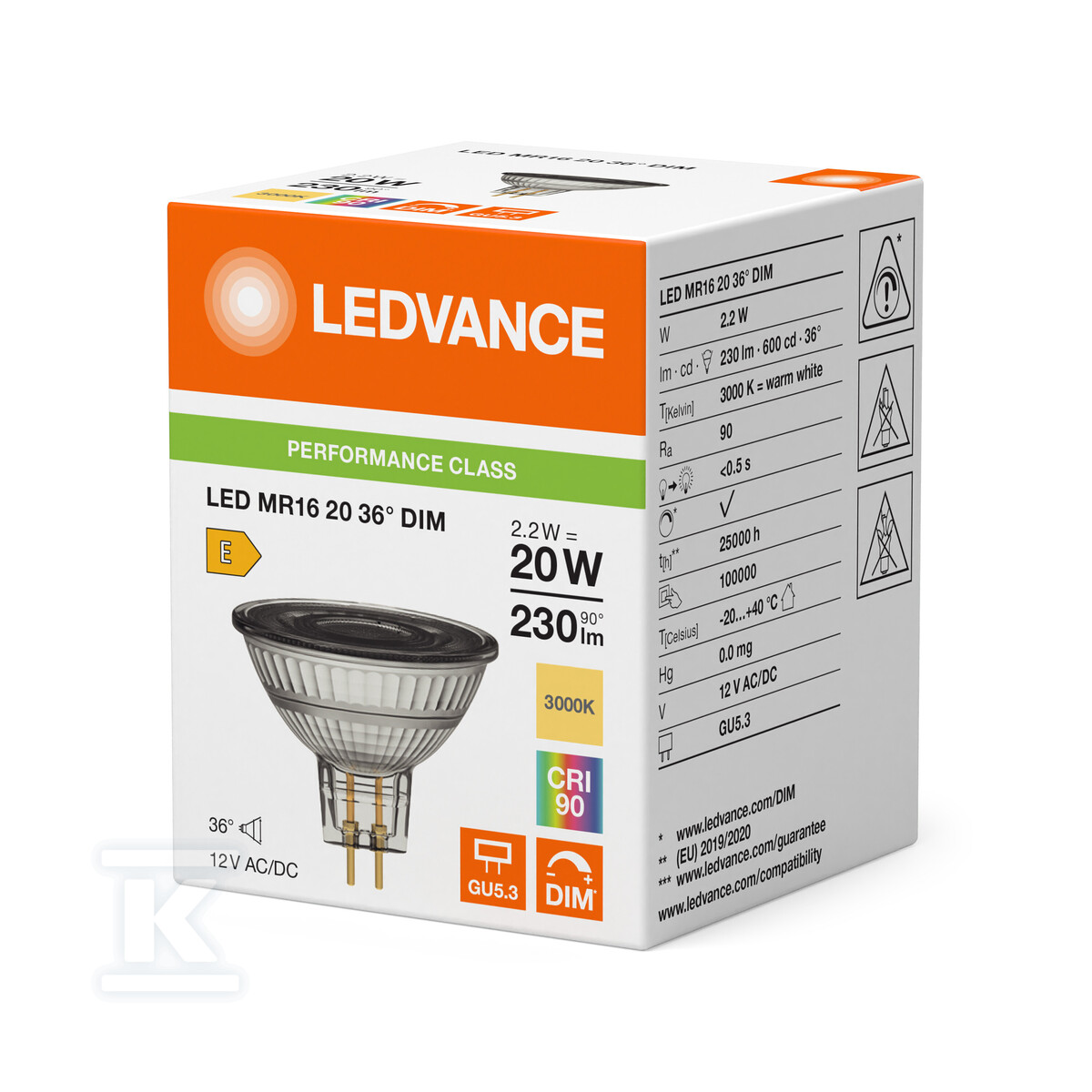 Żarówka LED MR16 DIM P 2.2W 930 GU5.3 - 4099854456534